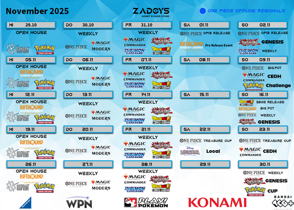 events-turniere-november-zadoys-pokemon-magic-yugioh-dragon-ball-super-digimon-one-piece-battle-spirits-saga