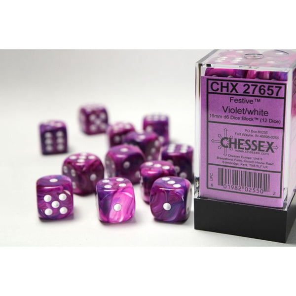 chessex-festive-16mm-d6-with-pips-dice-block-12-dice-violet-white-box