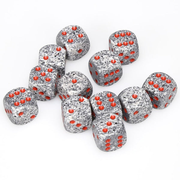 chessex-spackled-16mm-d6-with-pips-dice-block-12-dice-granite