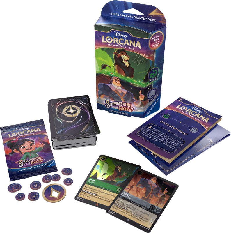 disney-lorcana-set-5-shimmering-skies-starter-deck-emerald-steel-englisch-inhalt