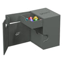 ultimate-guard-flip-n-tray-133-xenoskin-monocolor-grau-wuerfel-und-deck-fach-offen